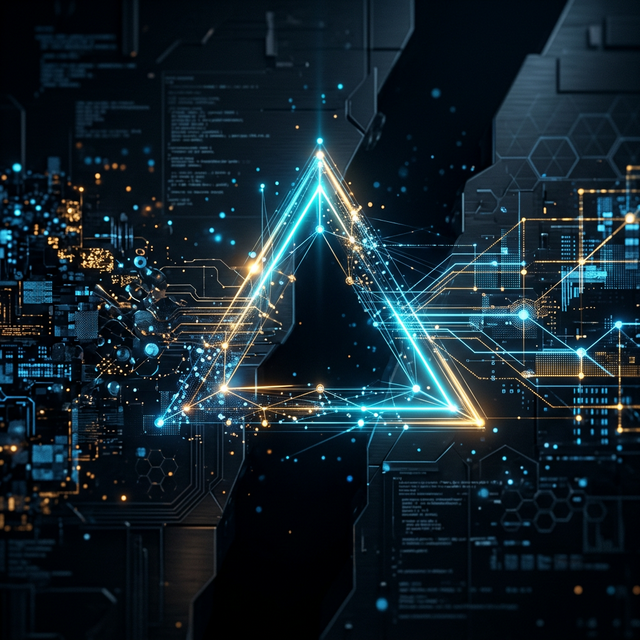 Abstract visualization of a delta symbol gap analysis